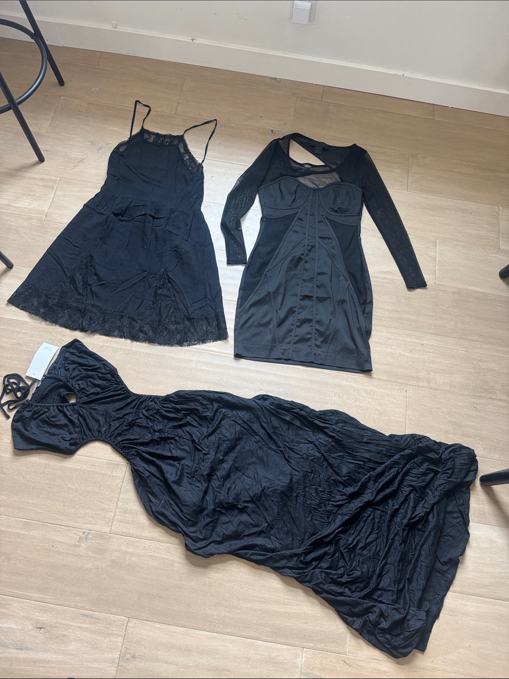 Lot of 3: free people, tobi, Factory Black Women's Dress, maxi, mini, midi